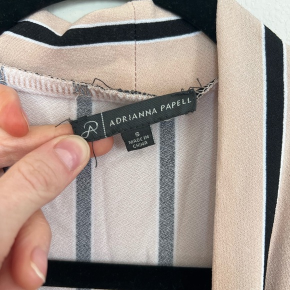 Adrianna Papell Pink, White and Black Striped Blouse - Picture 2 of 3